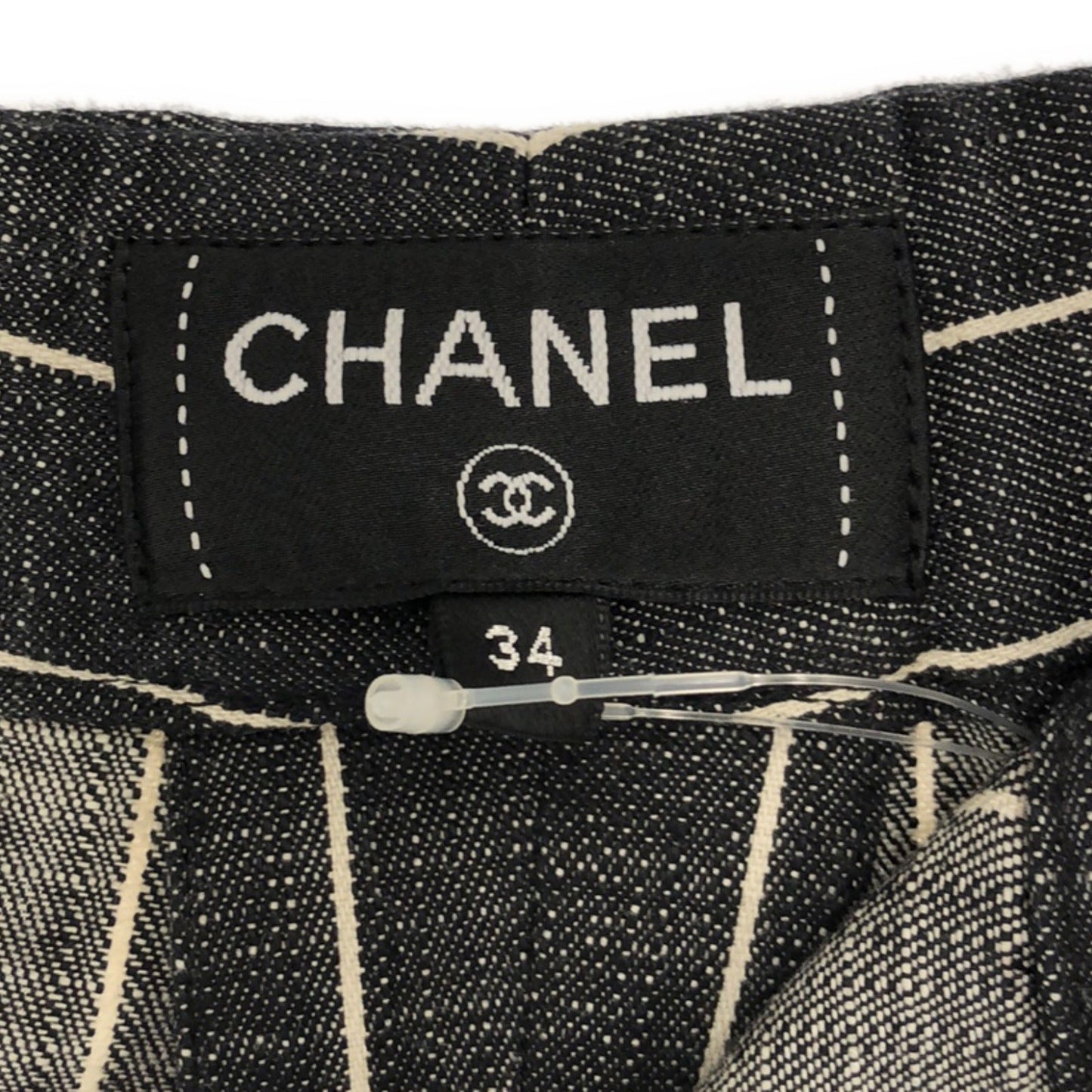 CHANEL Denim Pants Strip Denim Pants Clothing Bottoms Cotton  Grey P75149V66653