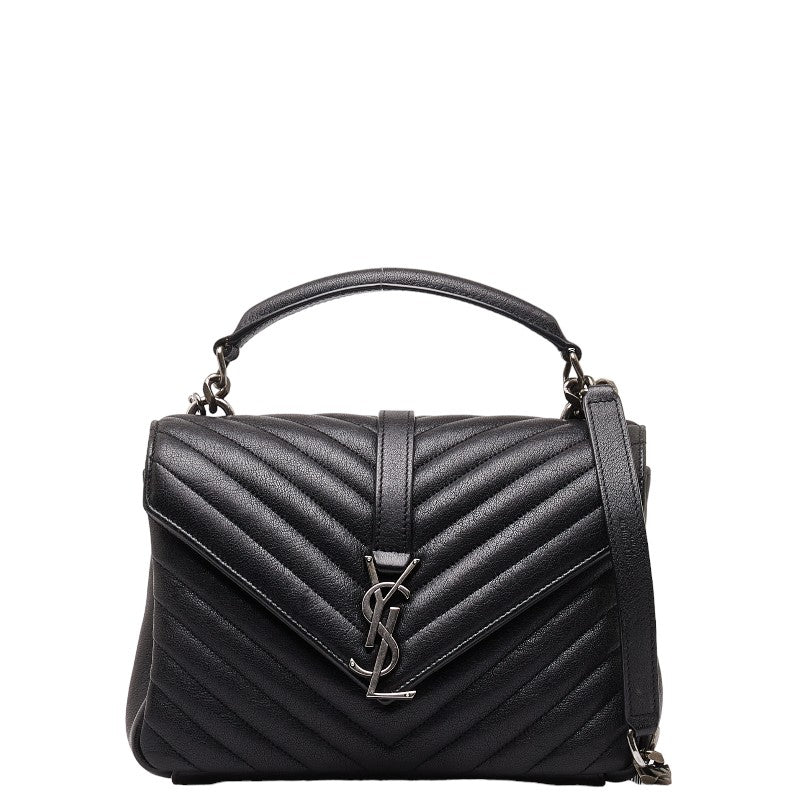 Saint Laurent College Handbag 2WAY 428056 Black Leather  Saint Laurent