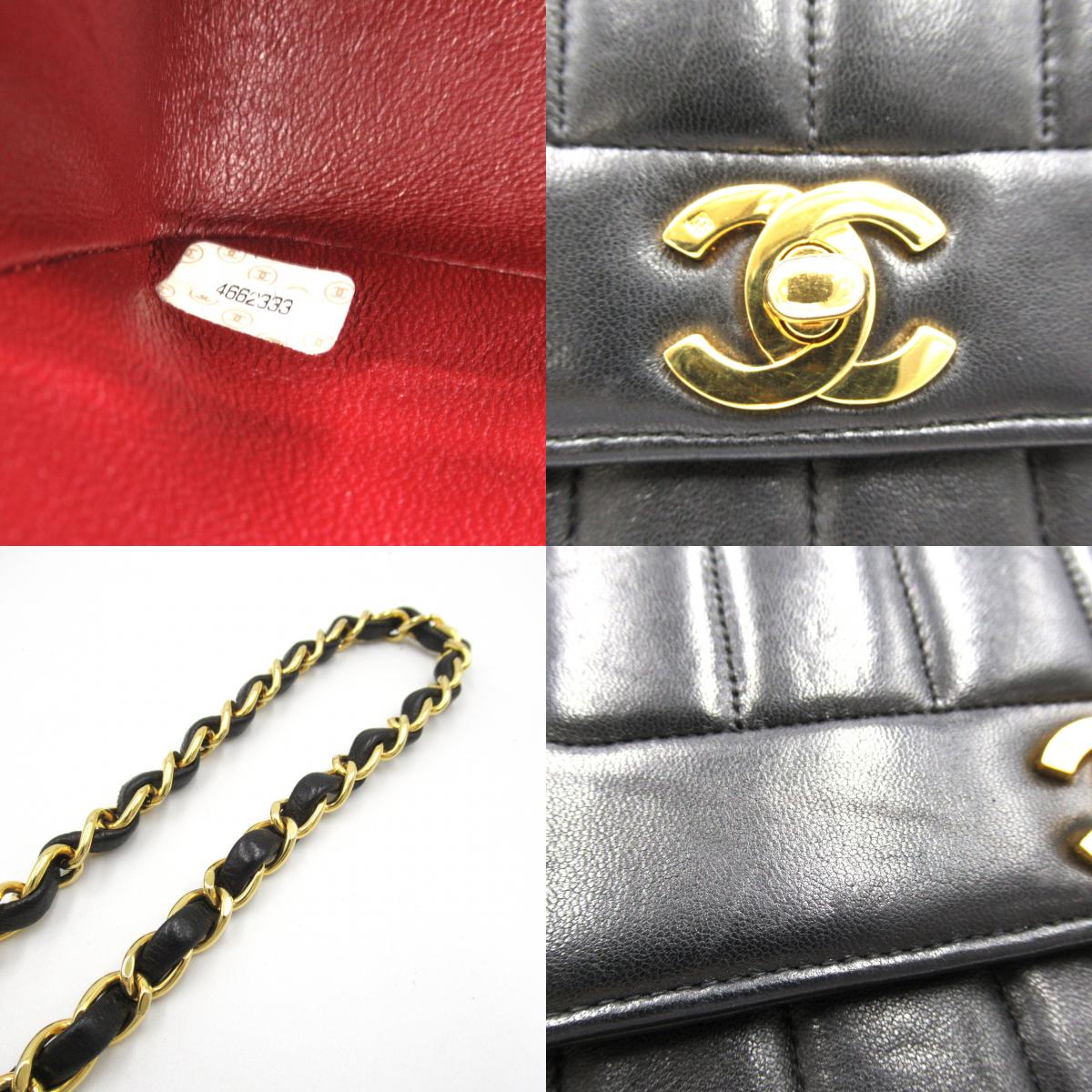 CHANEL CHANEL Mademoiselle Chain Shoulder Chain Sheldon Bag  Black Sheldon