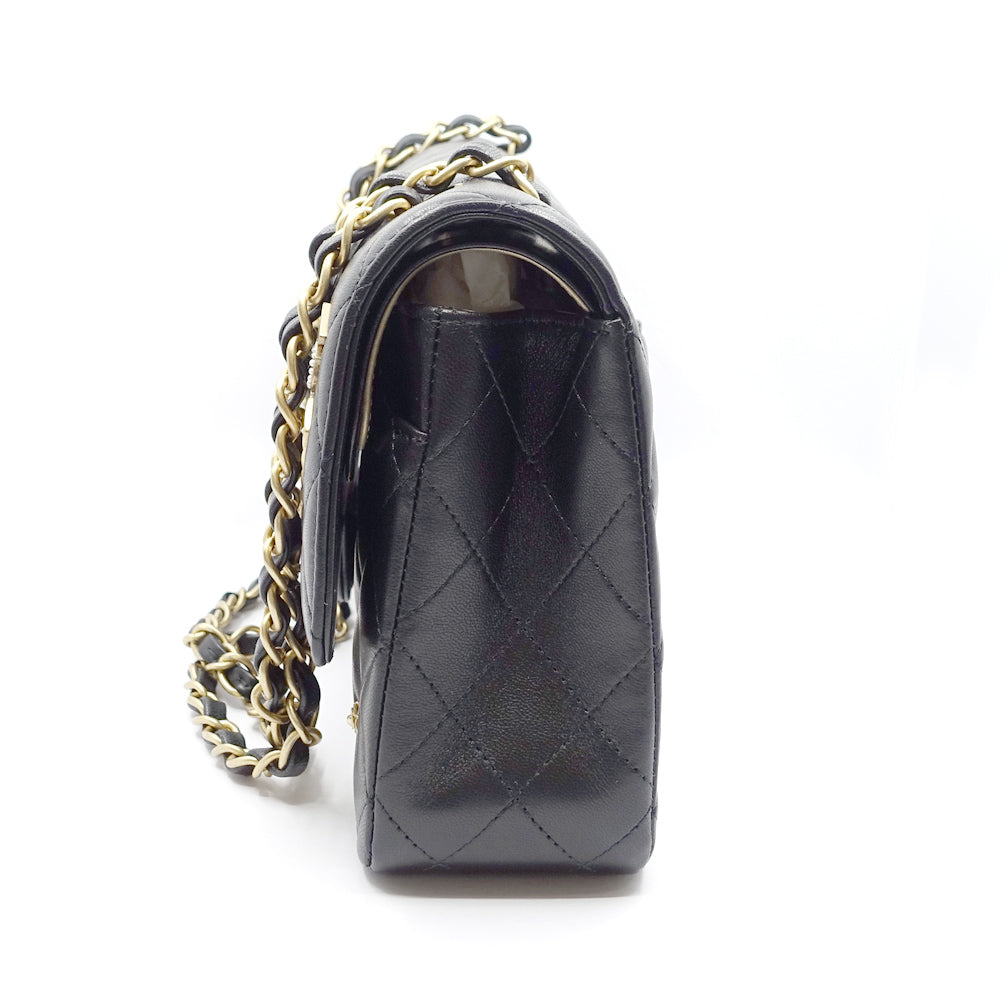 Chanel Matrasse Icon Charm  Double Flap Double Chain Bag Black G