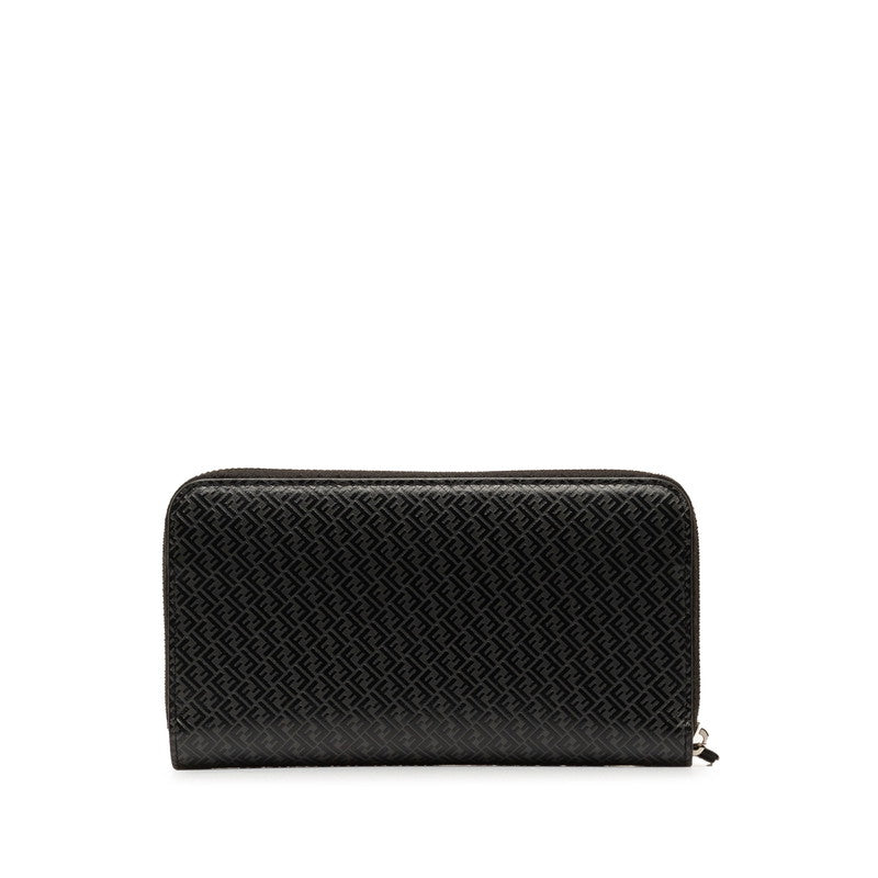 Fendi Microso Round Long Wallet 7M0210 Black Leather  Fendi