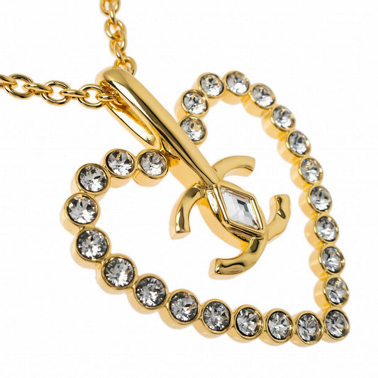 Chanel L23/C Necklace Coco G Heart Line Stone Pendant