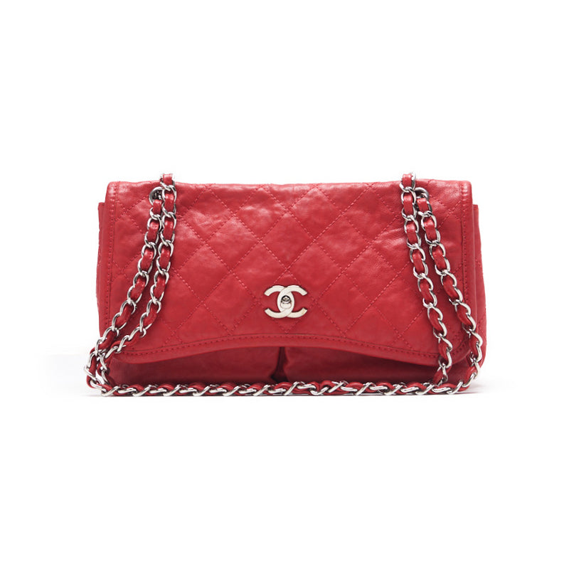 CHANEL/CHANEL Matrasse Turn-Lock Chain Shoulder  S Red (Silver )  Shoulder Bag Lady Shoulder Bag Hybrid 【 Ship】 Dutch Shark Online