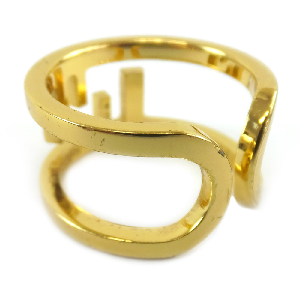 FI FENDI ORLOCK MOTIVE RING #16 SIZE 16 NUMBER GOLD COLOR METAL BANDRING GP MENS RING