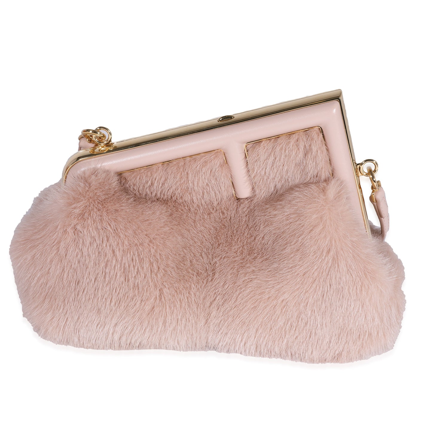 FENDI Blush Mink & Leather Small First Bag