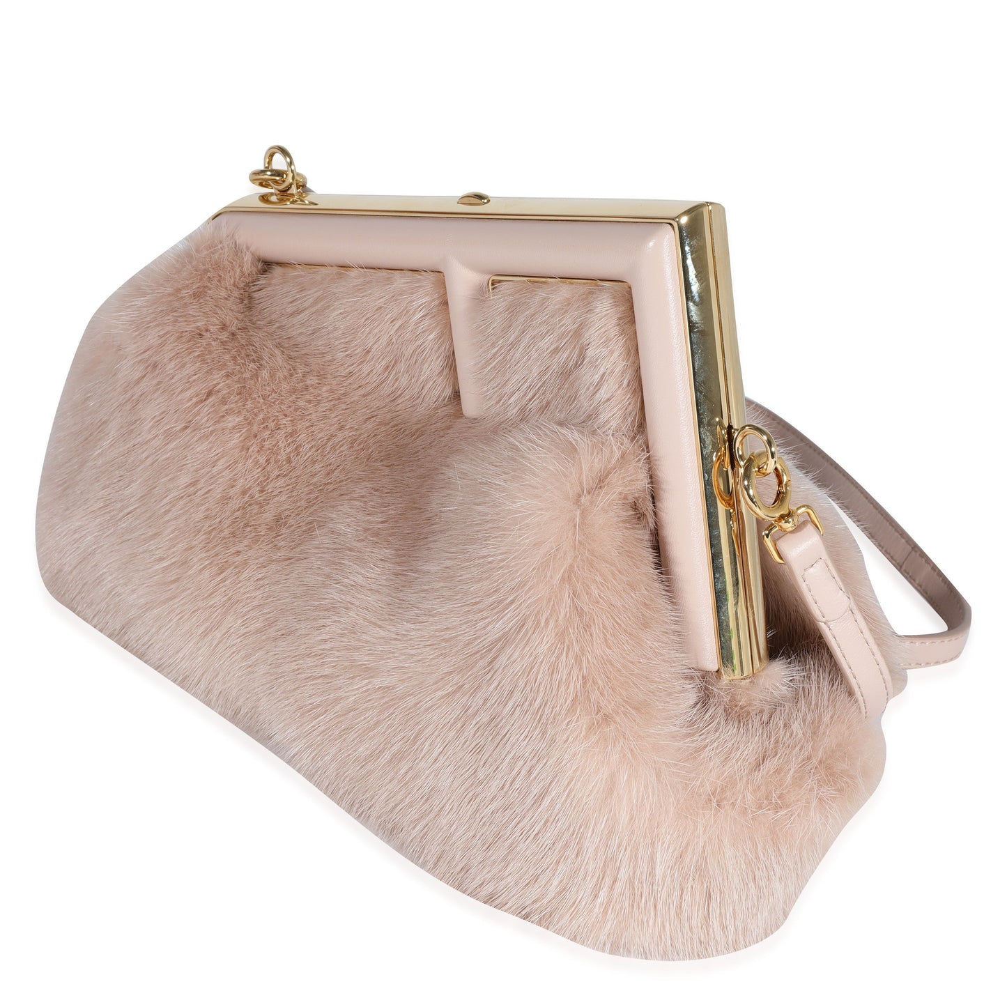 FENDI Blush Mink & Leather Small First Bag