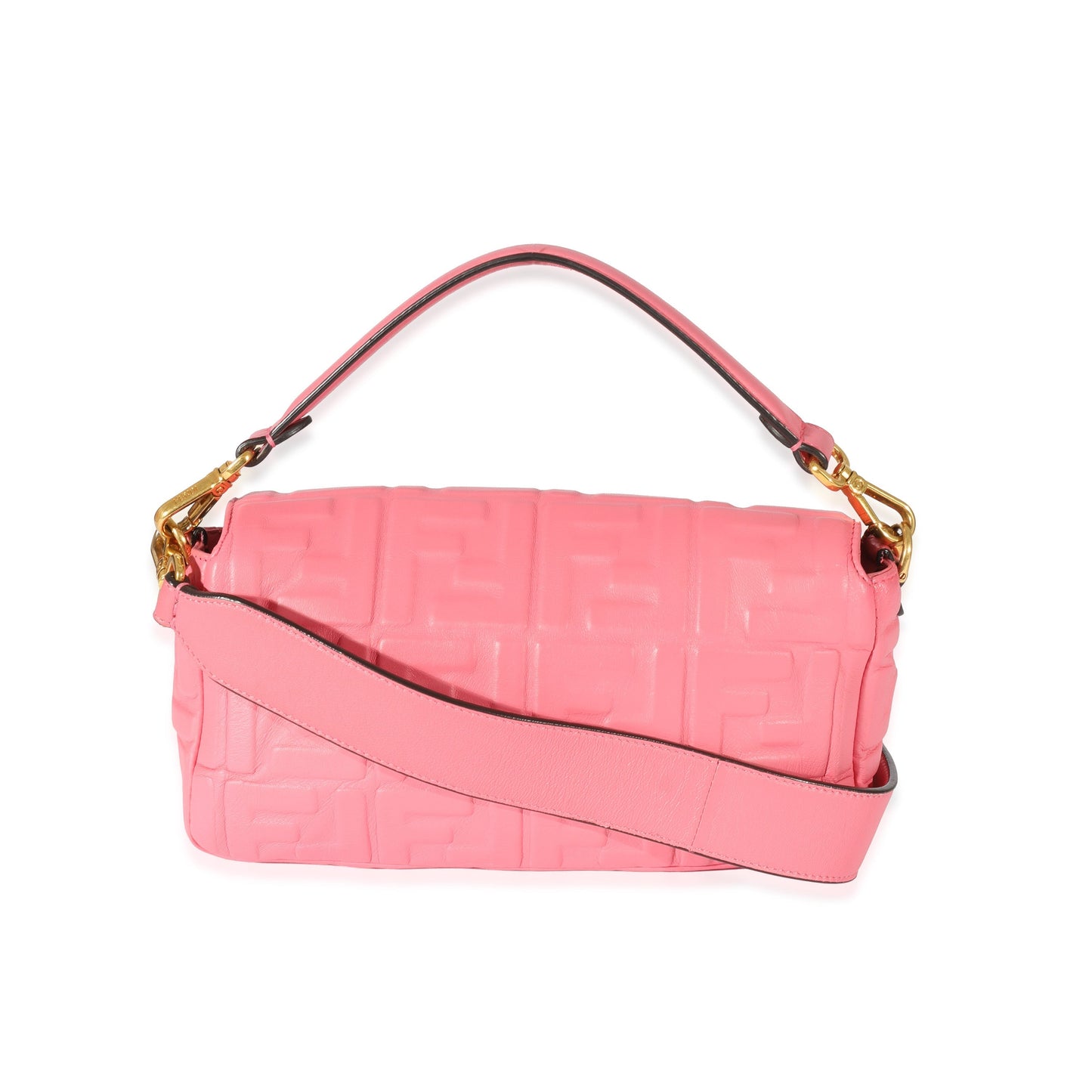 Fendi Pink Leather Zucca Medium Baguette NM