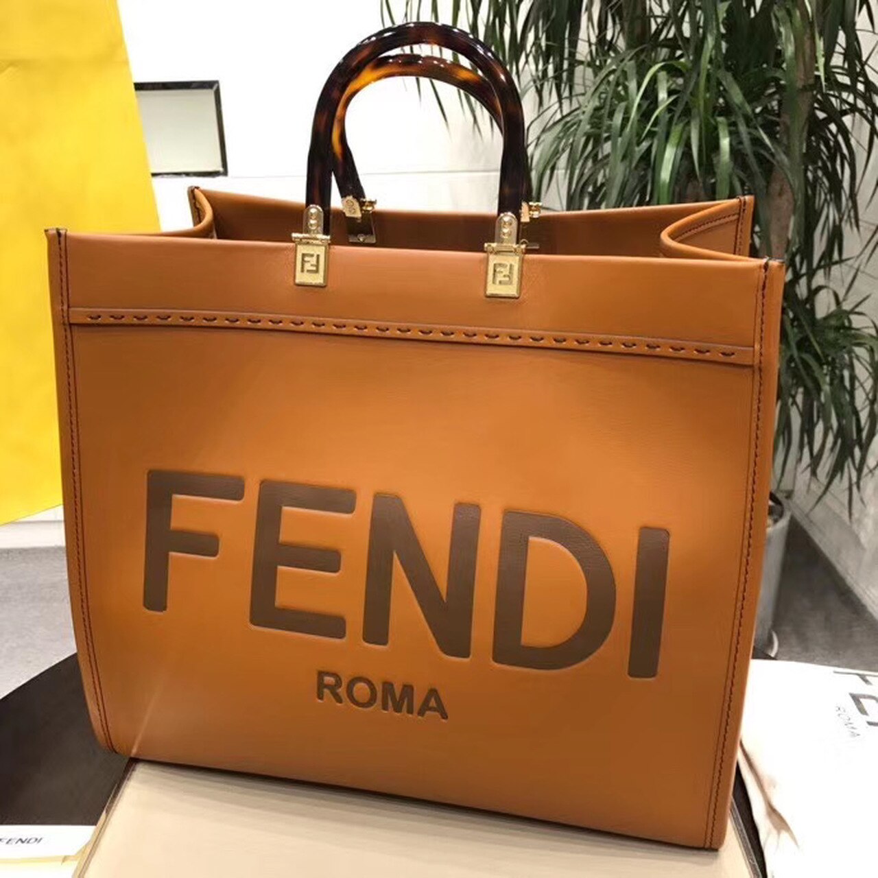 Fendi Sunshine Large Tote Bag Brown