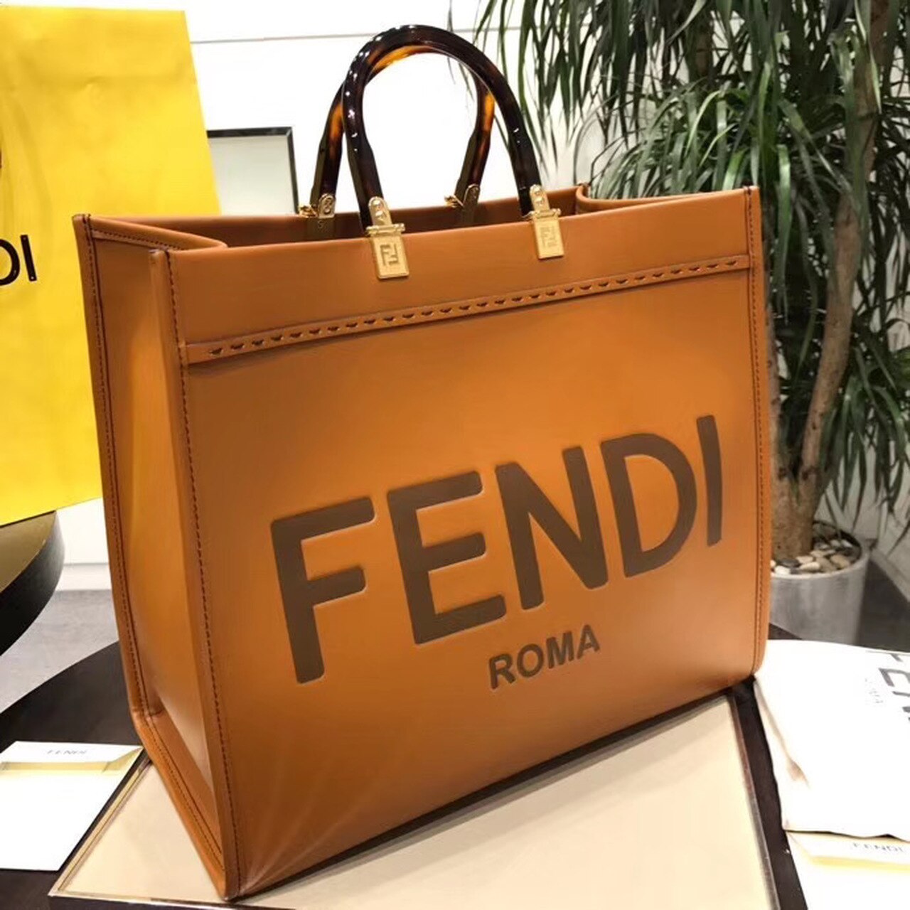 Fendi Sunshine Large Tote Bag Brown