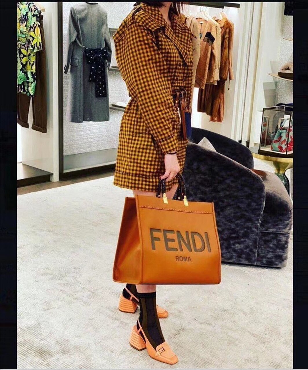 Fendi Sunshine Large Tote Bag Brown