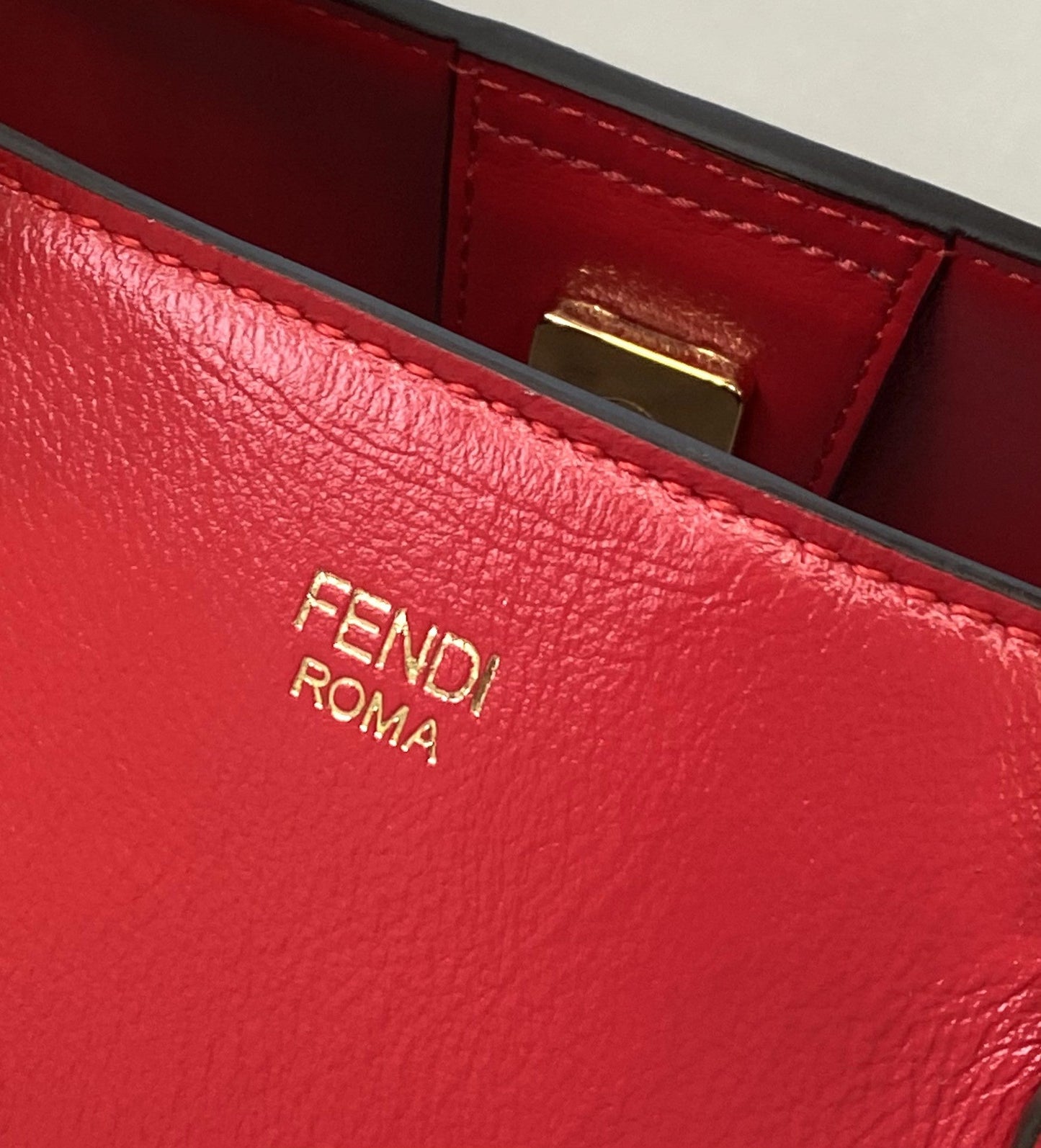 Fendi Medium FF Tote Shoulder Red Bag For Woman 38cm/15in