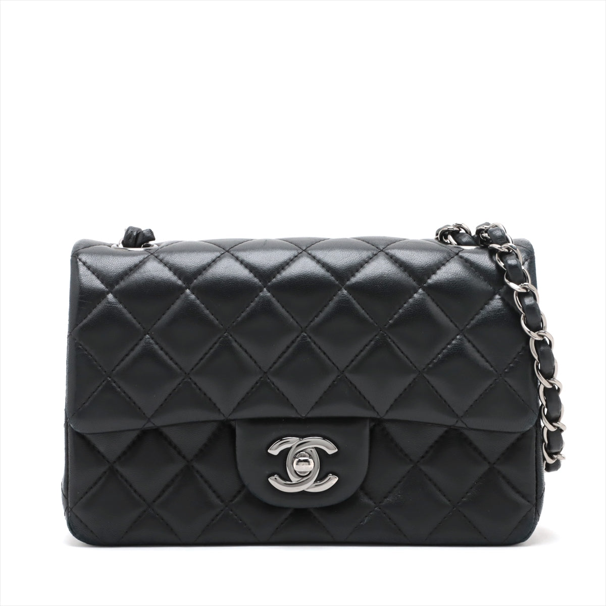 Chanel Mini hey Ramshey Single Chain Single Chain Bag Black Silver G  23rd