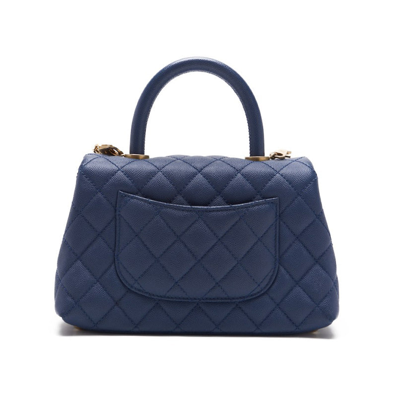 CHANEL Matrasse Coco Handle 2WAY Handbag Caviar S Blue  Handbag  Shoulder Bag Ladies Handbag Hybrid 【 Ship】 Ladies Handbag Ladies Handbag Ladies Handbag Ladies Handbags