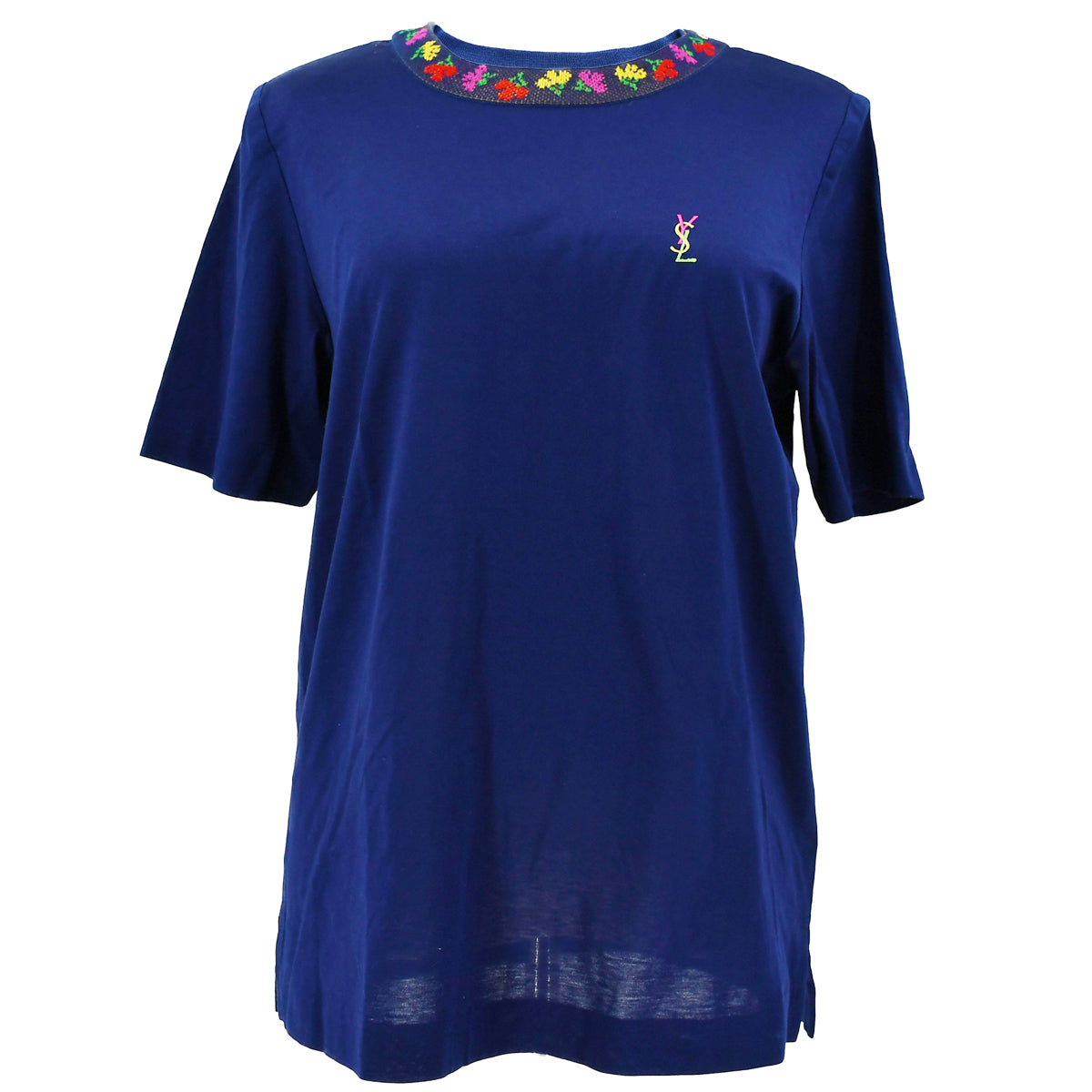 Yves Saint Laurent padded shoulders logo T-shirt #M