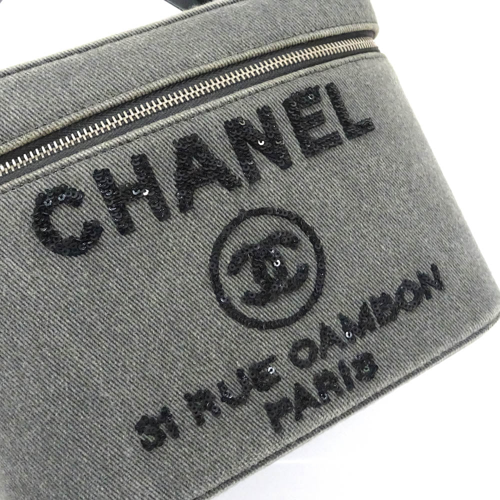 Chanel Vanity Bag Deauville Coco Canvas Spankol Gr  Pouch  A84212