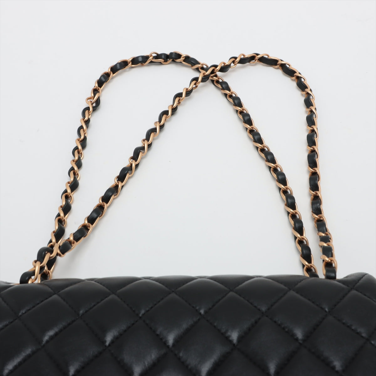 Chanel Matrasse  Single Flap Double Chain Bag Black G