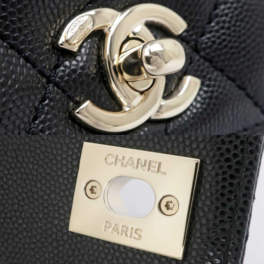 CHANEL Coco Handle XXS AS2215 Caviar S Matrasse Black Black G  Top Handle Bag