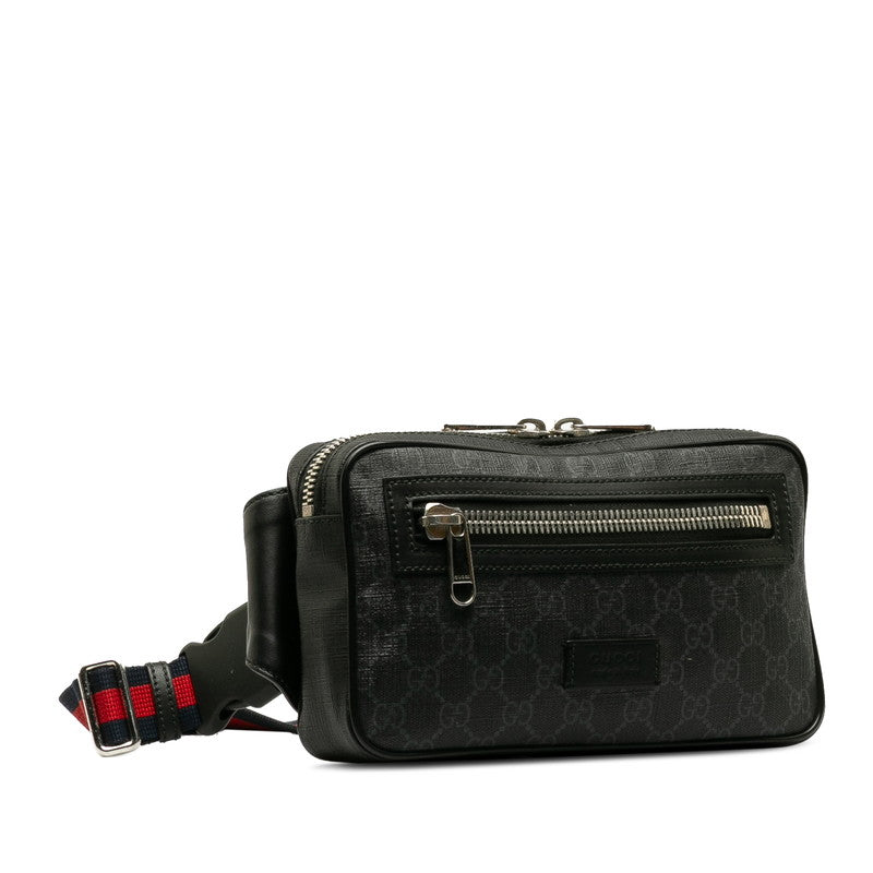 GUCCI GG Supreme 474293 Body Bag Belt Bag Black