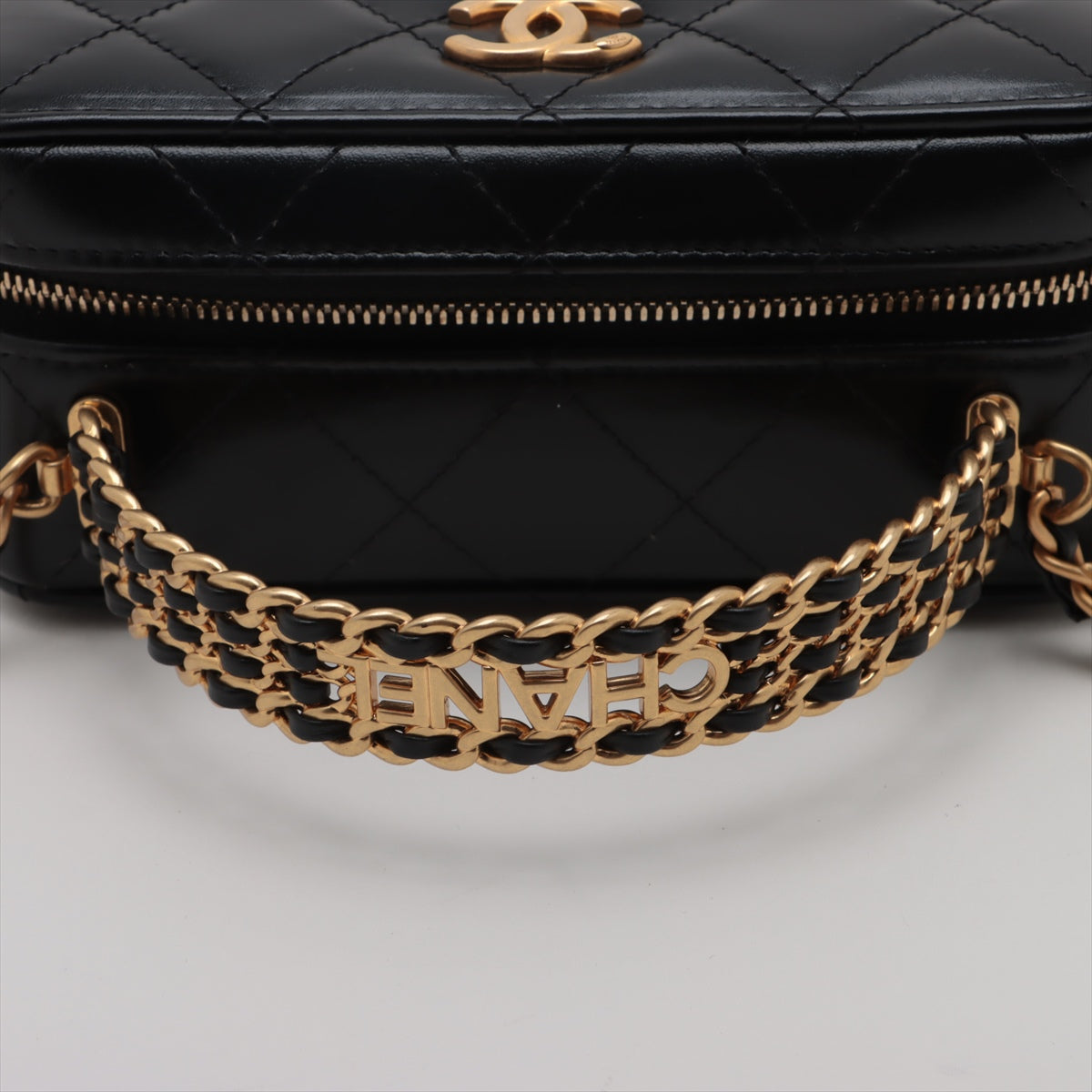 Chanel Lambskin  Vanity Bag Black G  AP3246