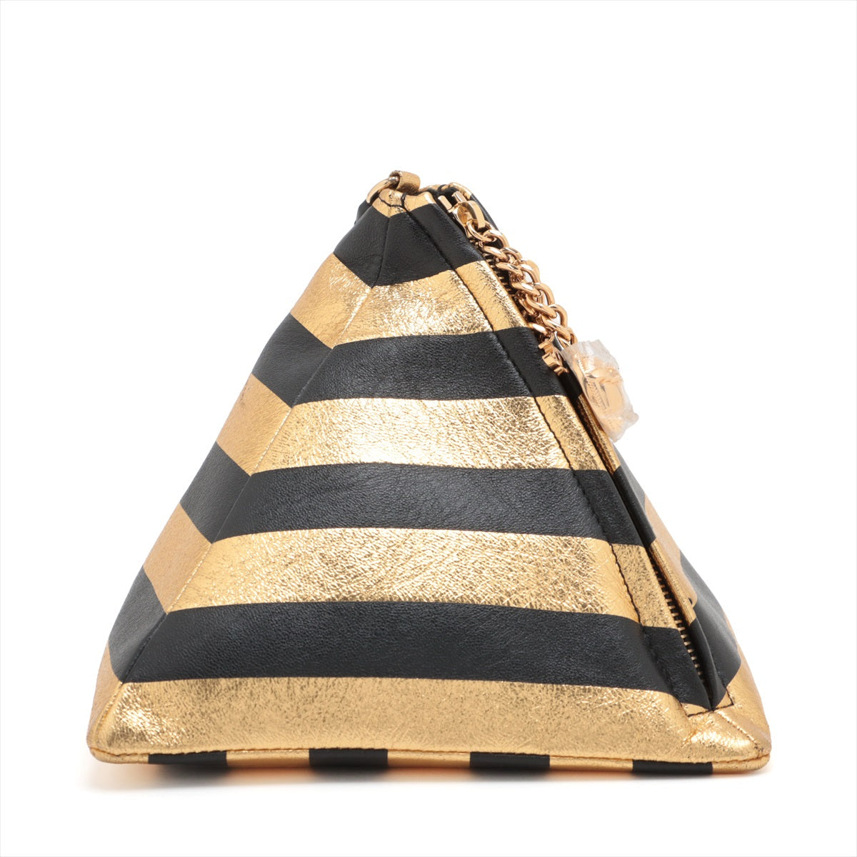 Chanel Strip  Handbag Pyramid Black x G Gold Gold  28th