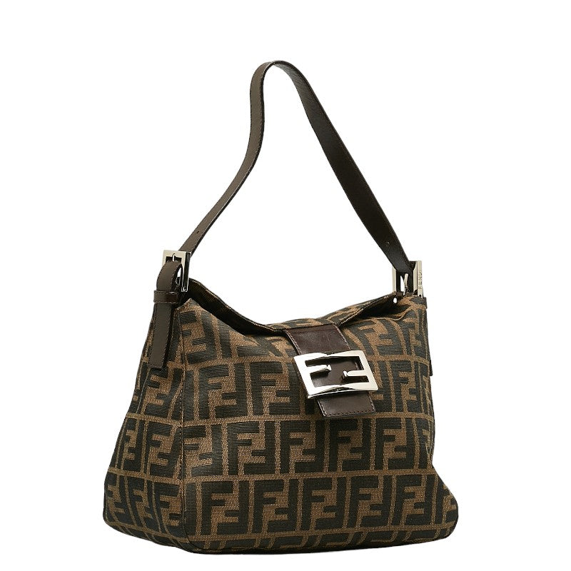 FENDI  264260 Shoulder Bag Canvas/Leather Beige Brown