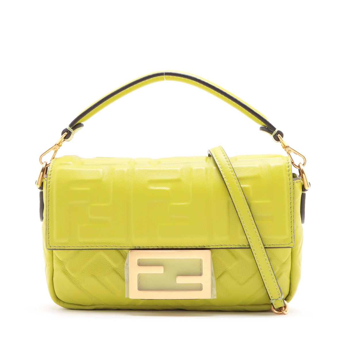 Fendi Mini Bucket Leather 2WAY Shoulder Bag Green 8BS017