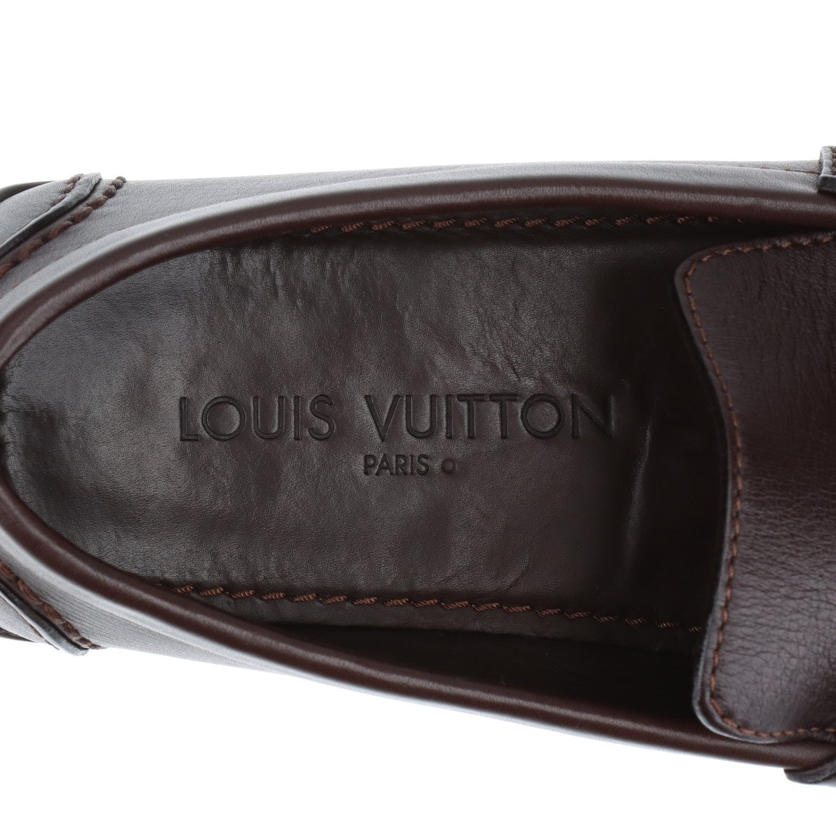 Louis Vuitton 05 Year Leather Driving Shoes 7 Men Brown FA0095 Single Monkstrap