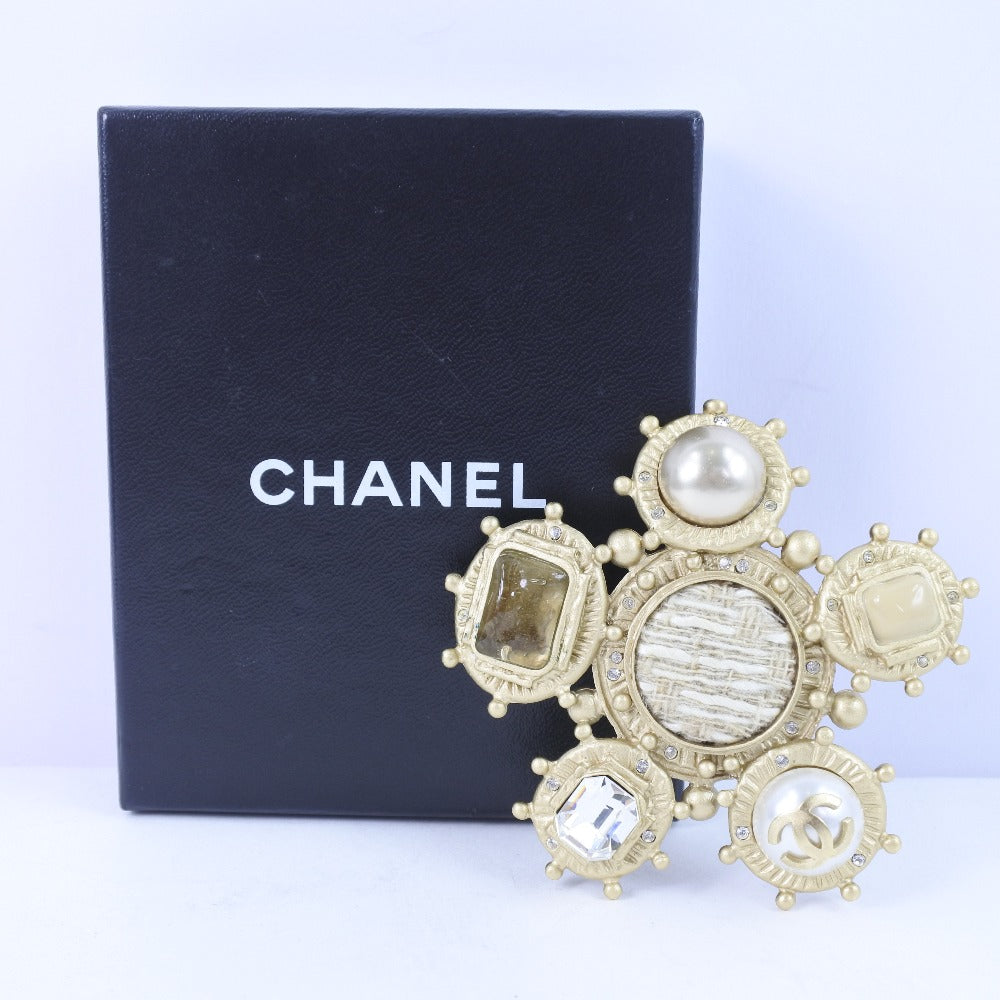 【Suale  OFF】Chanel CHANEL Brooch G   Line Stone ×  Pearl 03A  85.3g  【Supersale】 A Ranked A  Cl 【  & Buy】