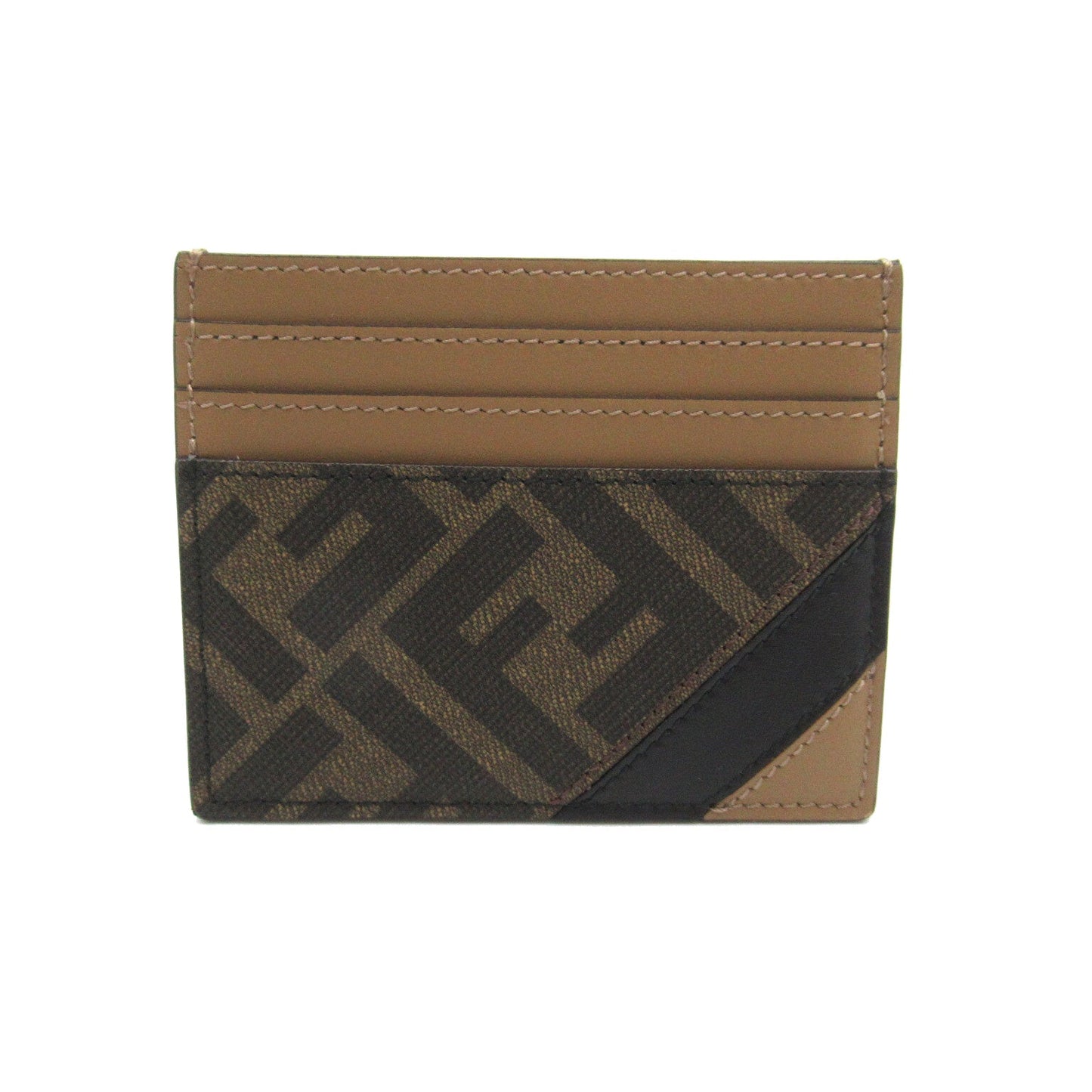 Fendi Fendi Card Box Accessories PVC Coated Canvas   Brown 7M0164AJF8F1EGA