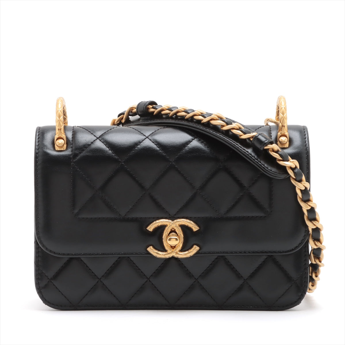 Chanel Mini Matrasse in Chain Shoulder Bag Black G