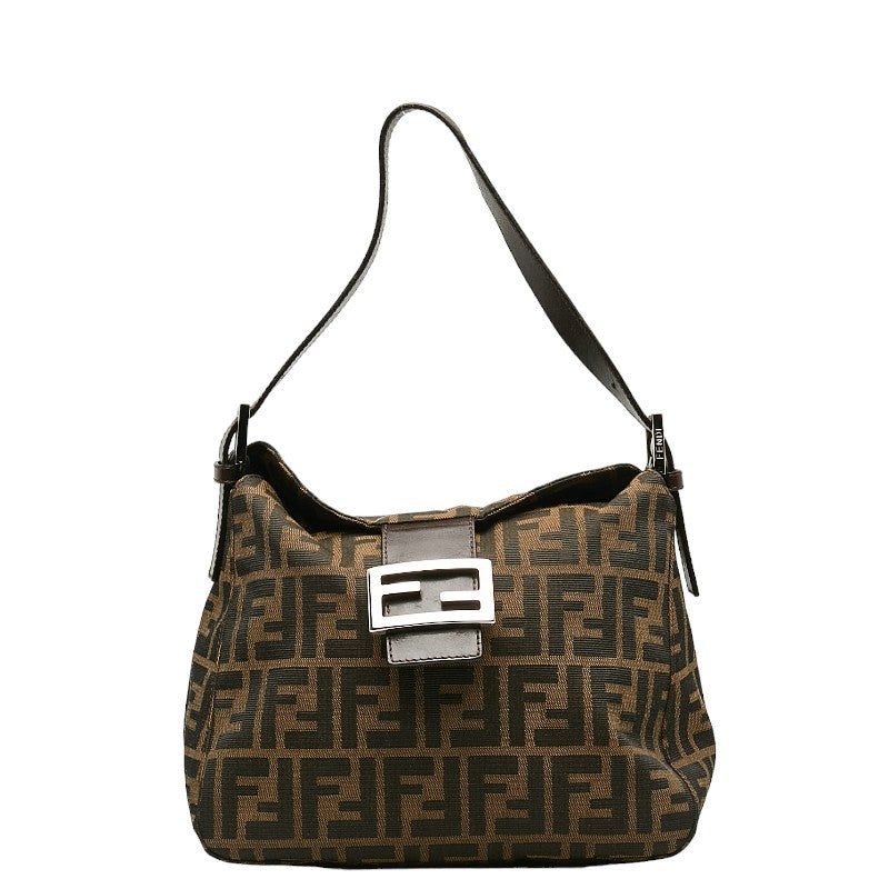 FENDI  264260 Shoulder Bag Canvas/Leather Beige Brown