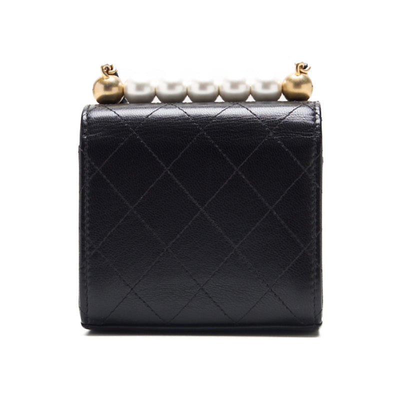 CHANEL 【CHANEL】Mini Trace Pearl Chain Shoulder  Black  Shoulder Bag Mini Shoulder Bag  Bag Hybrid 【 Ship】