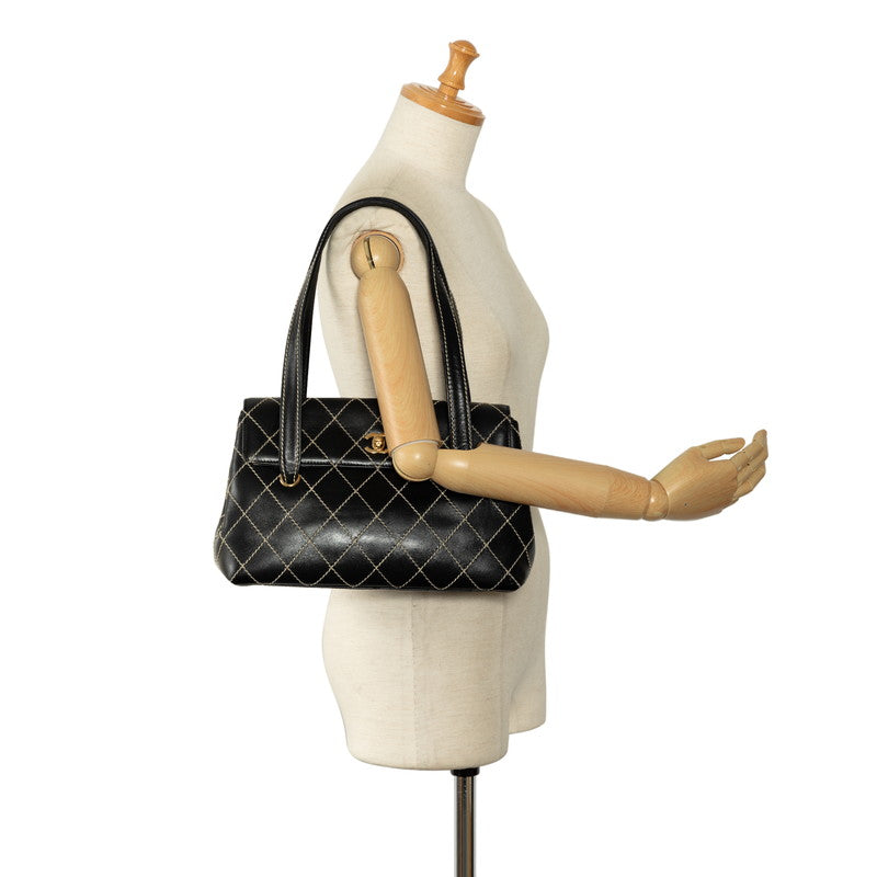 Chanel Wild Stick Coco Handbag Shoulder Bag Black Leather  Chanel