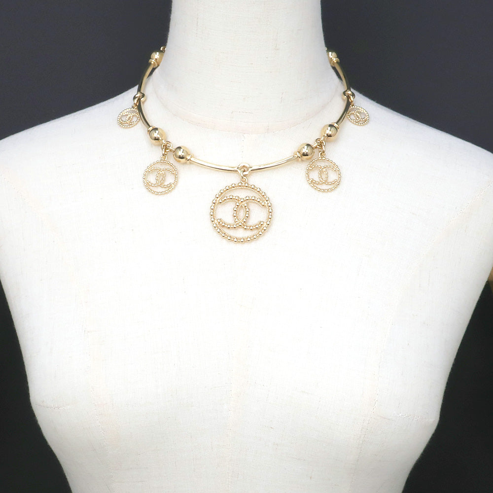 Chanel 5  Charm necklace Chocker C22C Coco CC Mark COCO 50cm G Color Accessories Jewelry