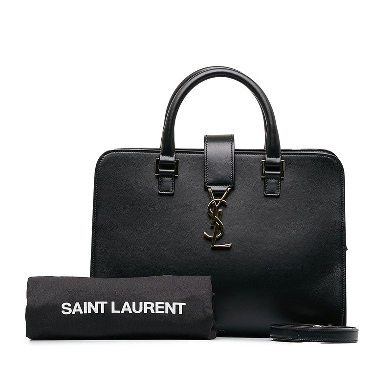 Saint Laurent Business Bag in Calf Leather Black 672667