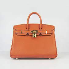 Hermes Birkin 25cm Handbag 6068 orange golden