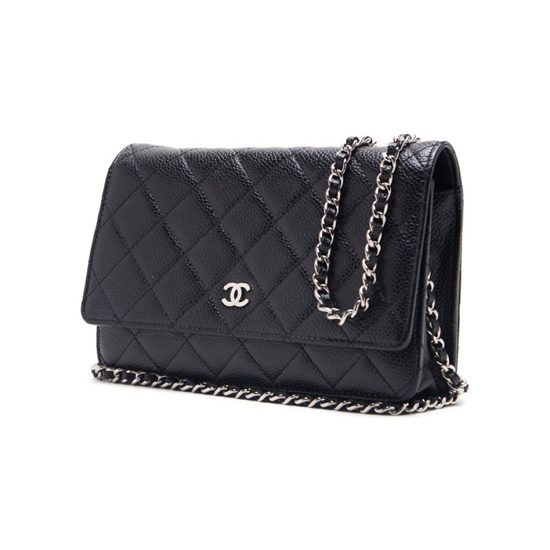 Chanel Matrasse Chain Wallet Caviar S Black (Silver G )  Wallet