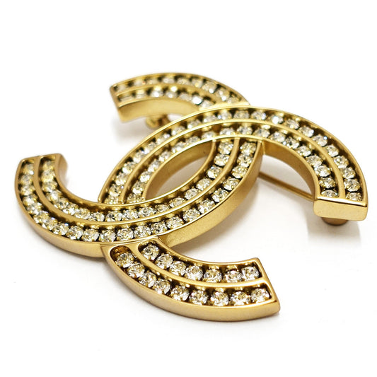 Chanel Brooch Coco Rhinestone A21C G Gold Accessoires Mini GP