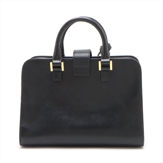 Saint Laurent  Ba Cabus Navy Cabus Leather Handbag Black 568853