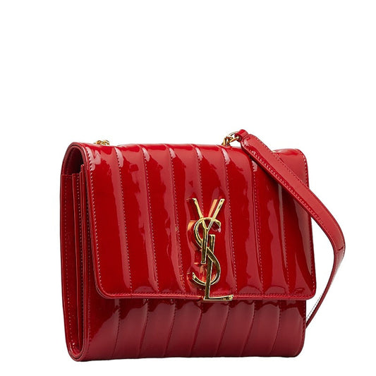 Saint Laurent Vicky Bag in Patent Leather Red 554125