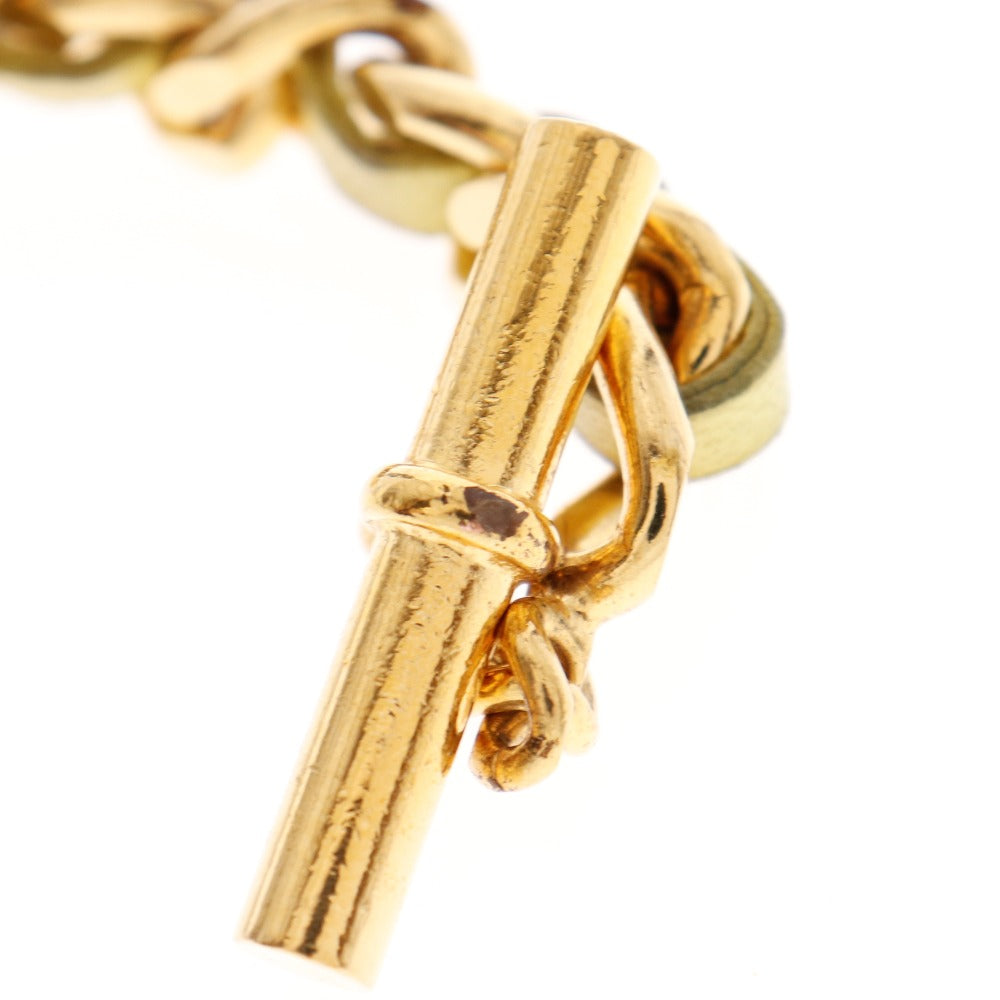 【Suale  OFF】Chanel CHANEL Bracelet G   Leather Gold/Yellow 26  46.4g  【Supersale】