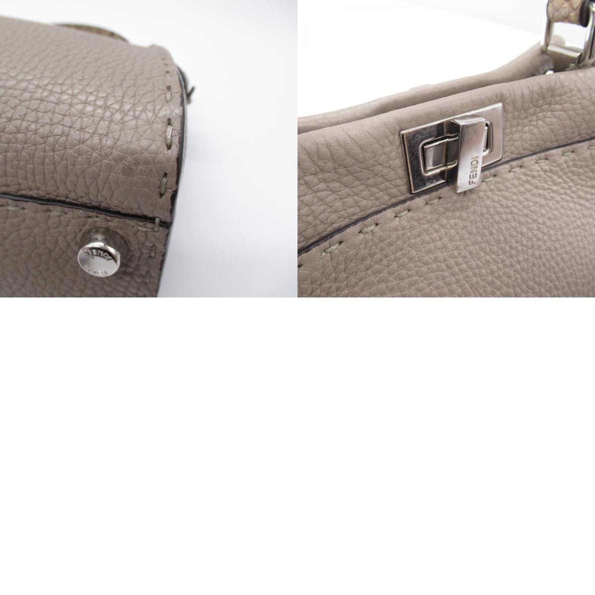 Fendi Fendi Peak Booth Mall 2w Shoulder Bag 2way Shoulder Bag Leather Pearson  Grey Grey 8BN244