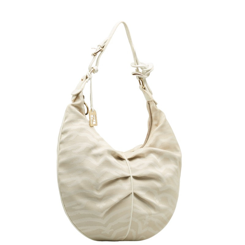 Fendi Zebra  Bag White Beige Canvas Leather  Fendi