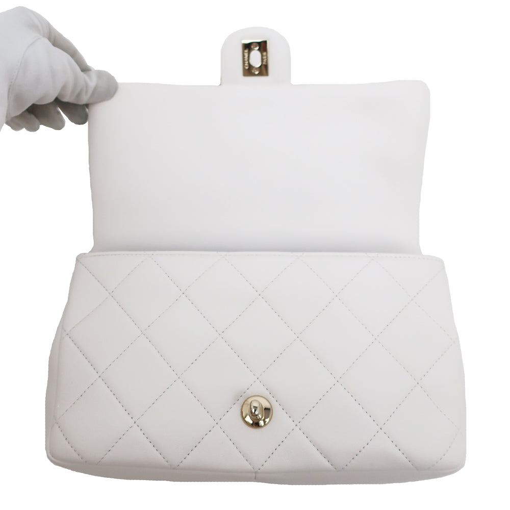 Chanel Matrasse 2WAY Chain Shoulder Bag White Hand GD G