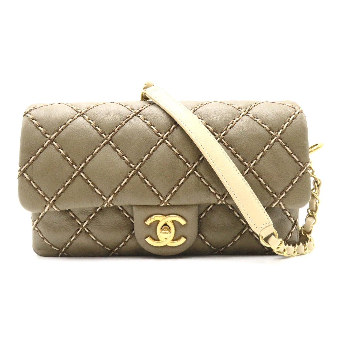 CHANEL CHANEL Chain Sder Chain Shoulder Bag    Beige  Range