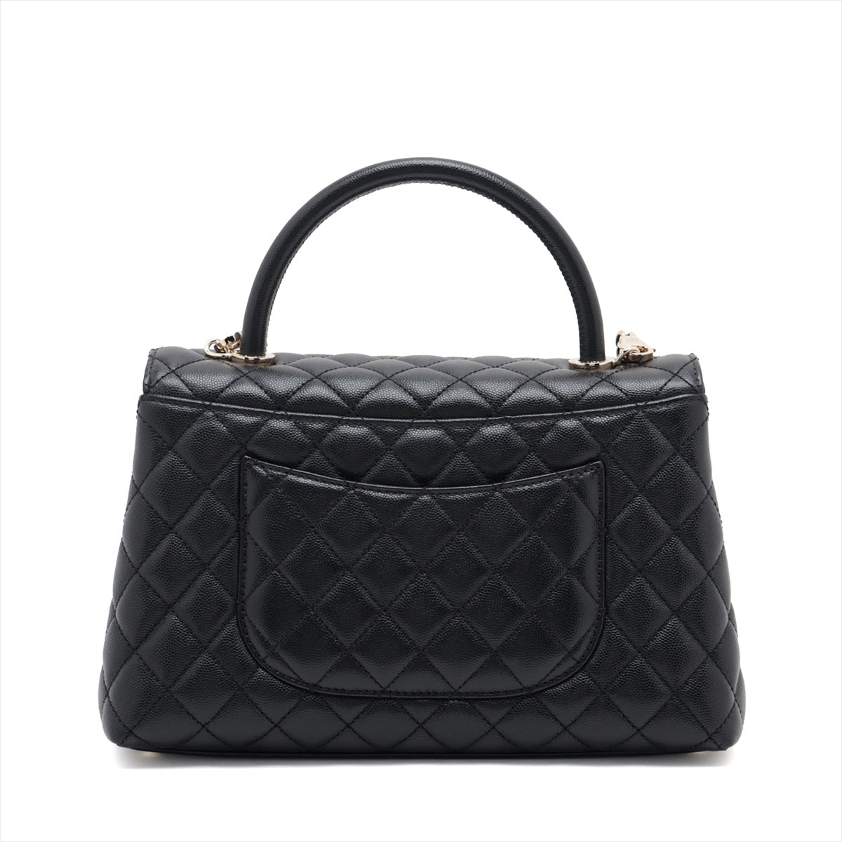 Chanel Coco Handle 29 S Caviar S 2WAY Handbag Black G  A92991