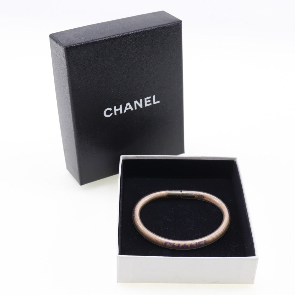 CHANEL logo tube bracelet sports line A14517 vinyl  cotton French made 2000 pink 00T  5.1g logo tube ladies