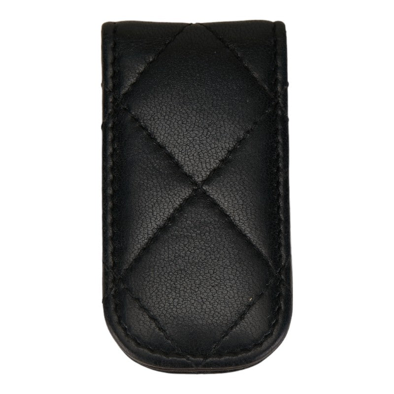 Chanel Coco Matrasse Money Clipper Black Leather  Chanel