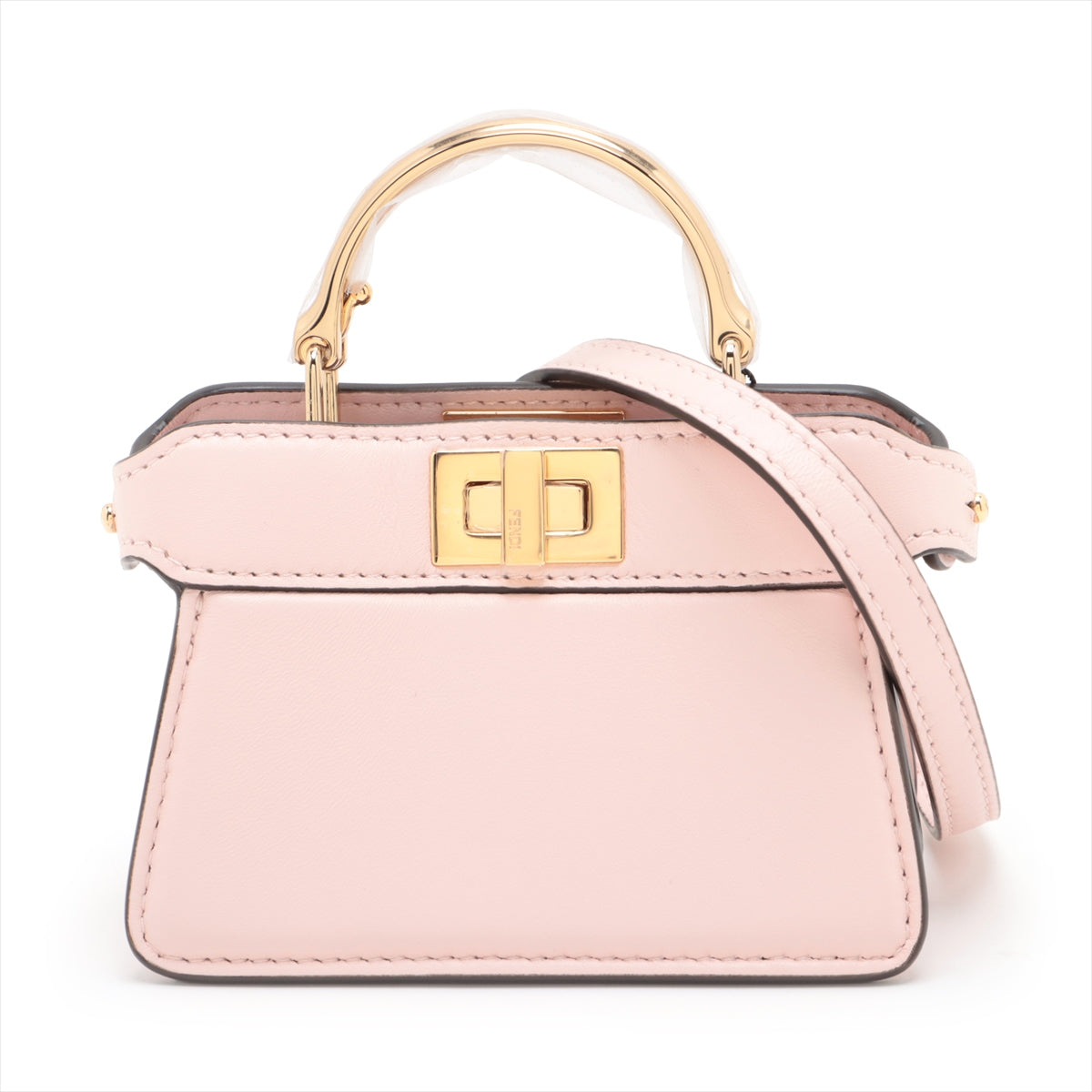 Fendi Micro Icy Yu Peacebu Leather 2WAY Handbag Pink