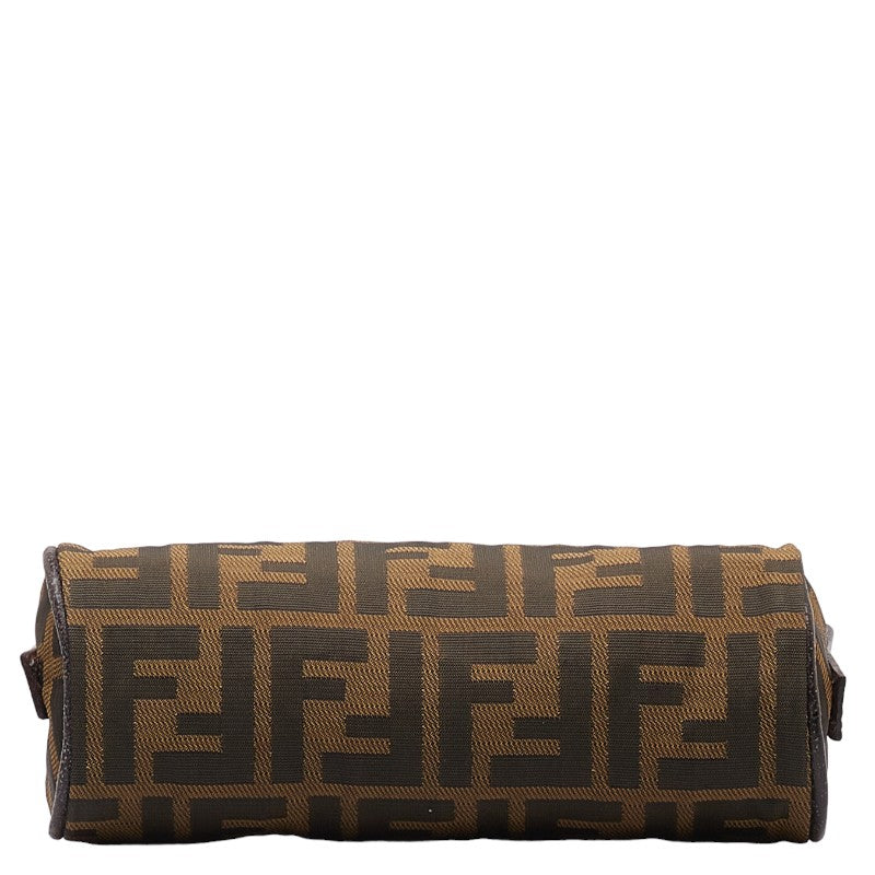 Fendi Zucca Pouch 26553 Brown Canvas Leather  Fendi